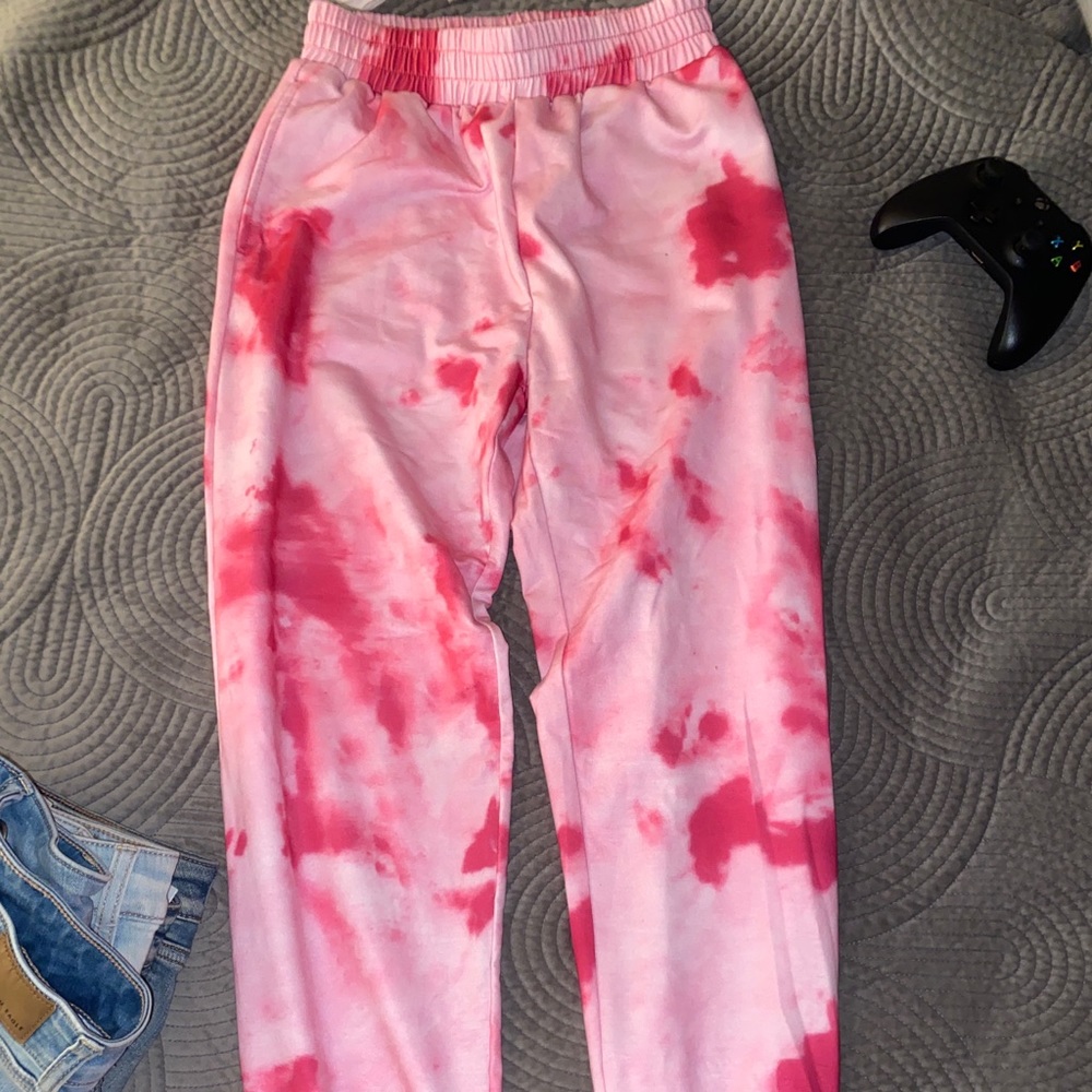 pink tie dye sweatpants